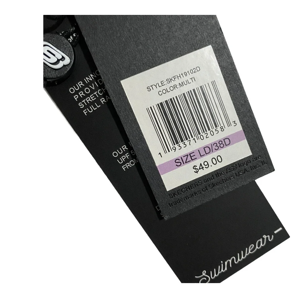 NWT Sketchers 2pc Swimsuit Womens Large Bandeau Racerback Bikini Top Swim Shorts - Picture 10 of 12